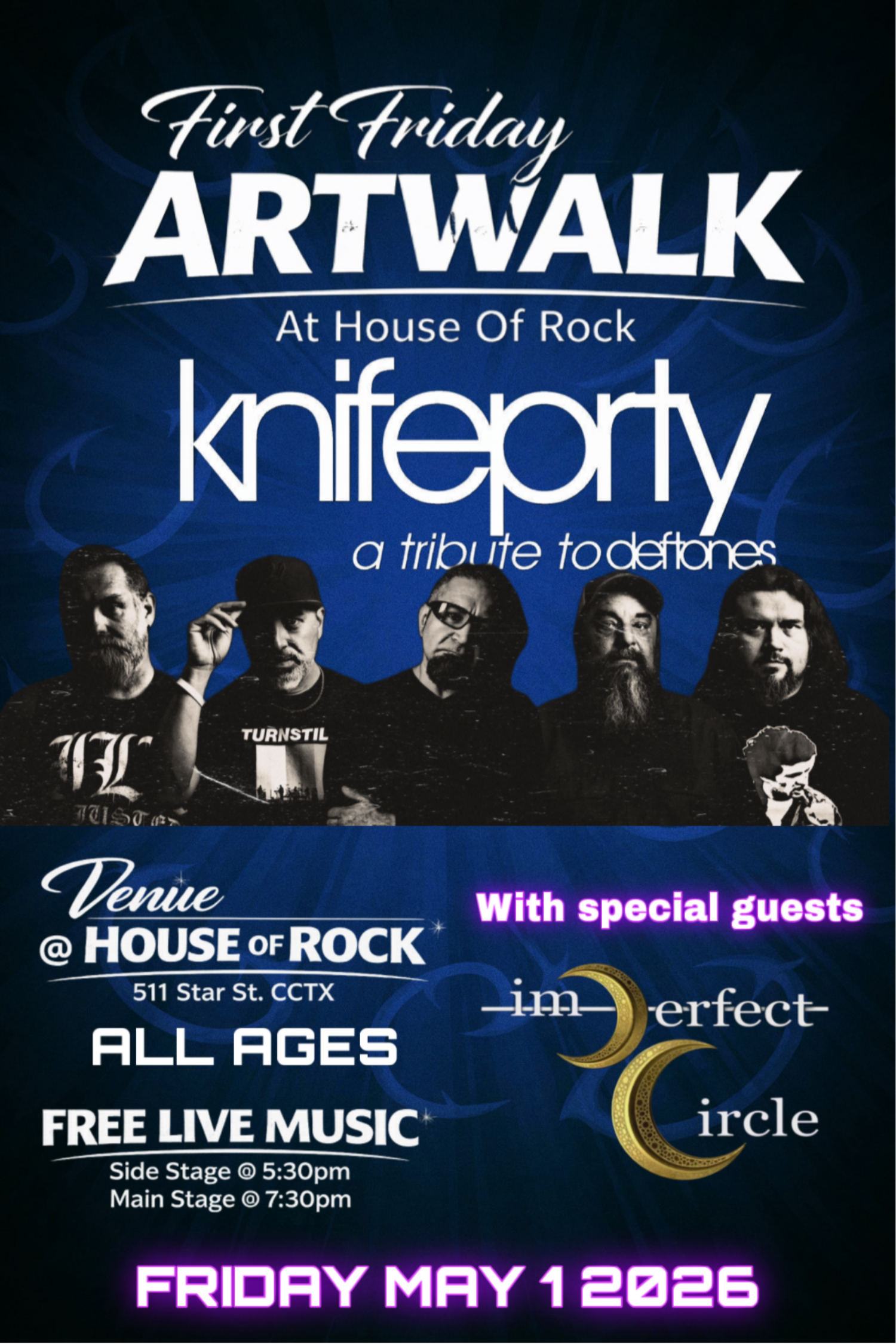First Friday Artwalk featuring Knifeprty and Imperfect Circle