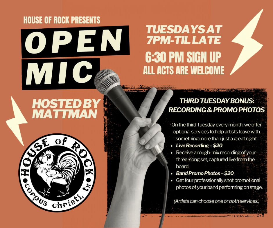 Open Mic Night Third Tuesday hosted by Mattman!