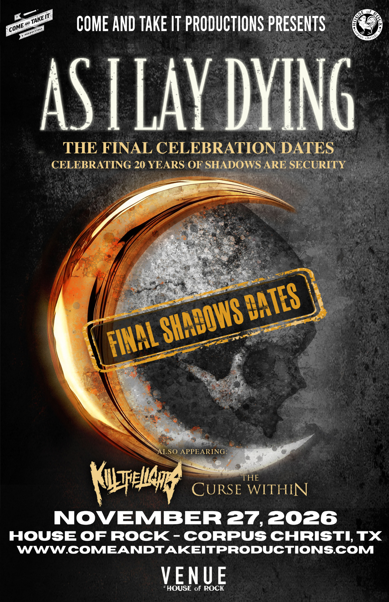 AS I LAY DYING: The Final Dates Celebrating 20 Years of ‘Shadows Are Security’