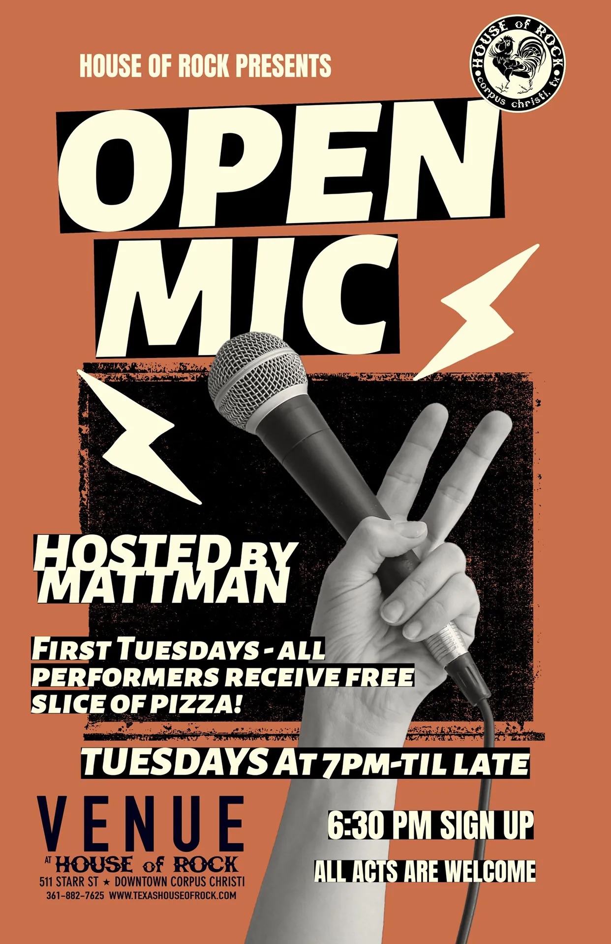 Open Mic Night First Tuesday hosted by Mattman!