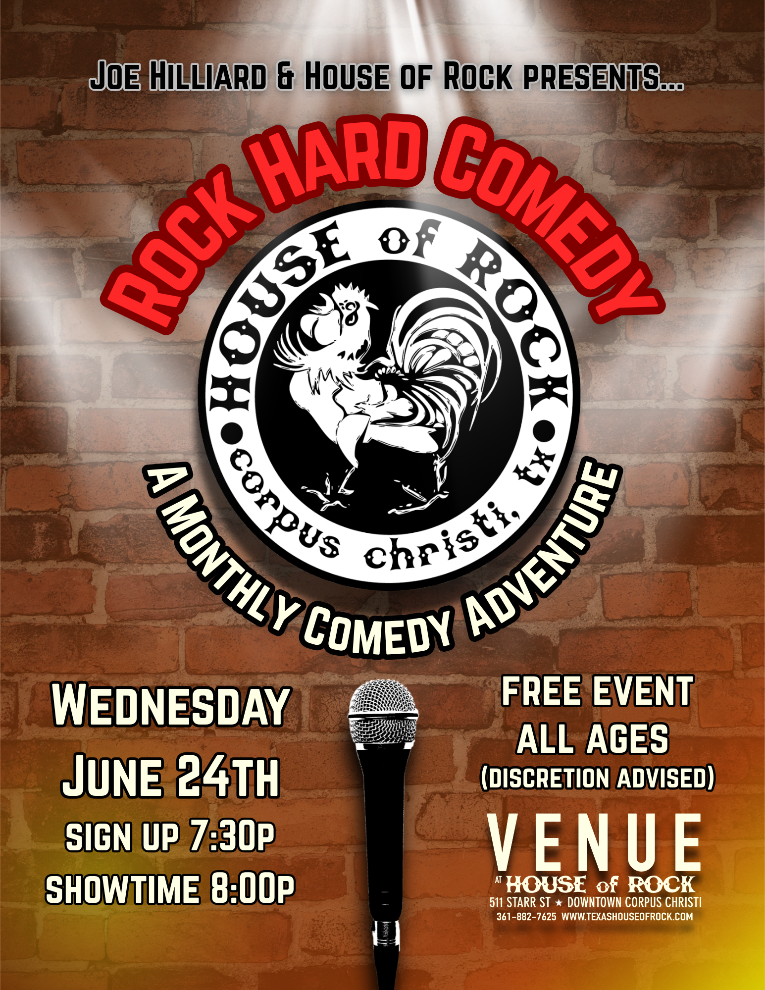Rock Hard Comedy – A Monthly Stand-Up Comedy Adventure at House of Rock