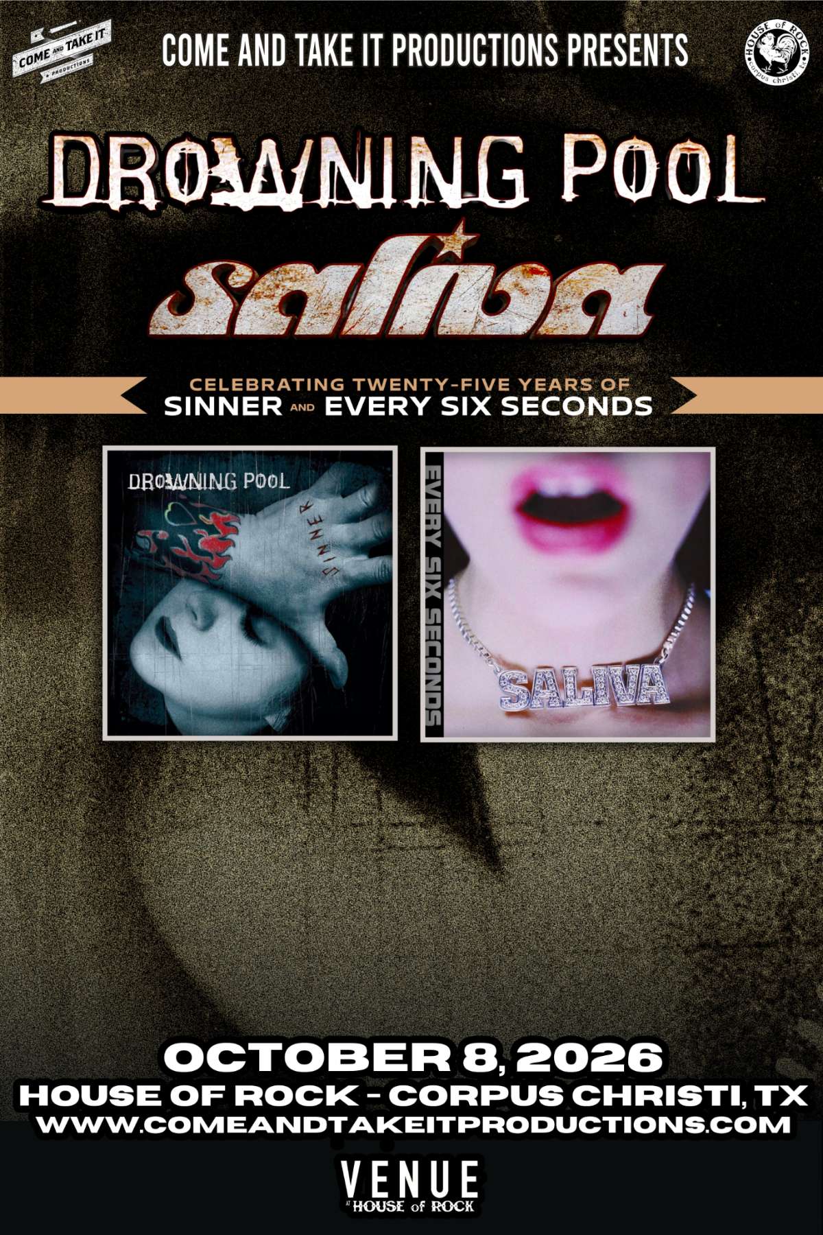 DROWNING POOL and SALIVA: Celebrating Twenty-Five Years of ‘Sinner’ and ‘Every Six Seconds’