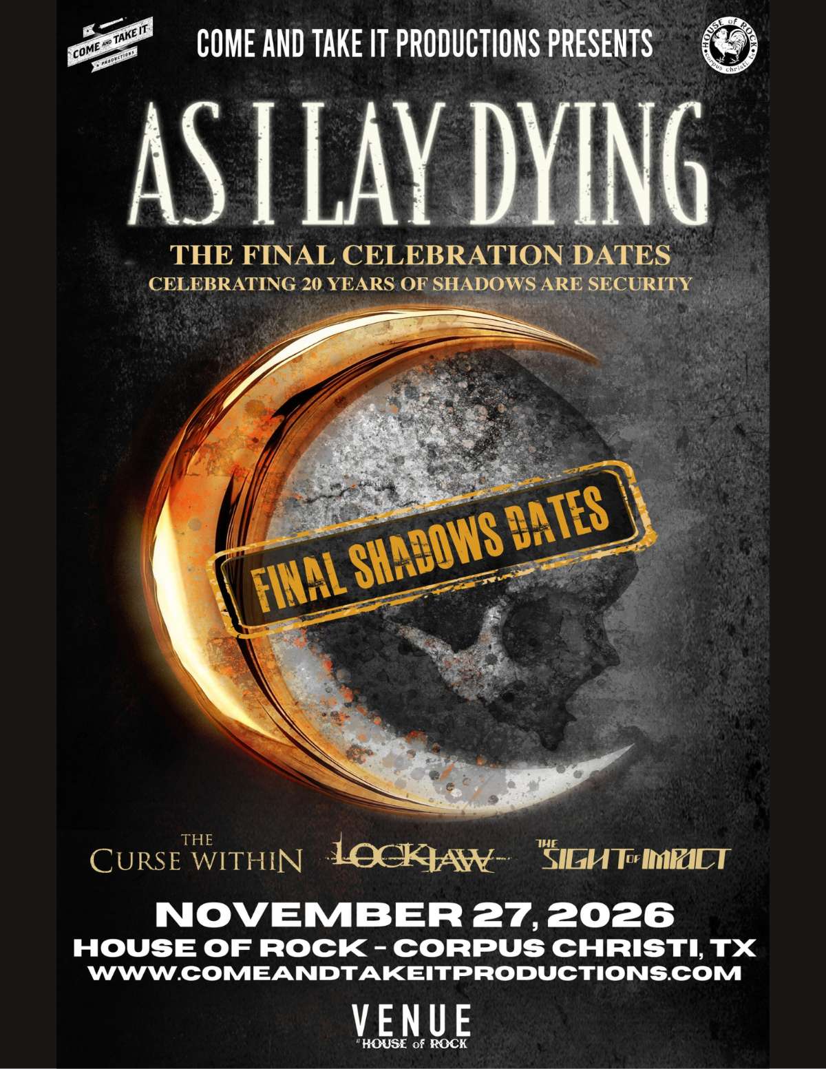 AS I LAY DYING: The Final Dates Celebrating 20 Years of ‘Shadows Are Security’